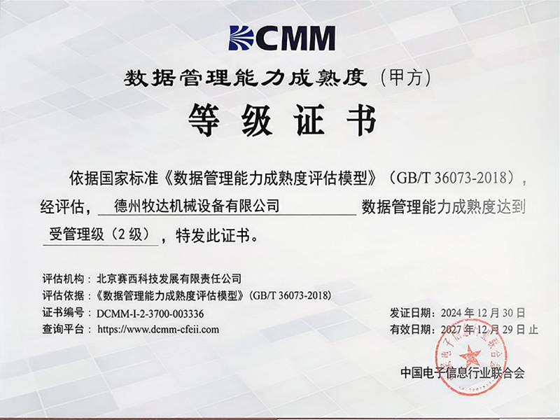 数据管理能力DCMM证书
